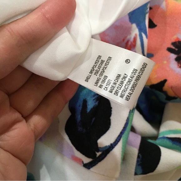 Tahari A.S.L Women 4P White Floral Prints Sheath Dress Business Formal Wotkwear - Picture 4 of 7